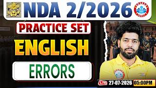 NDA English : Errors | NDA English Practice Set - 12 | English For NDA 2 2026 By Anuj Sir