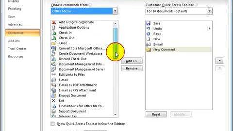 Microsoft Word 2007 ENG TB 09 02 Customize the Quick Launch Toolbar