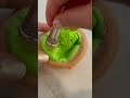 Mini Mic 🎤 Chocolate Cookie with Green Frosting Clay Cracking ASMR #shorts #minimic #claycracking