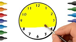 How to Draw Clock | Clock Coloring Page | Kids Coloring Page