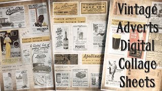 Vintage Adverts Digital Collage Sheets