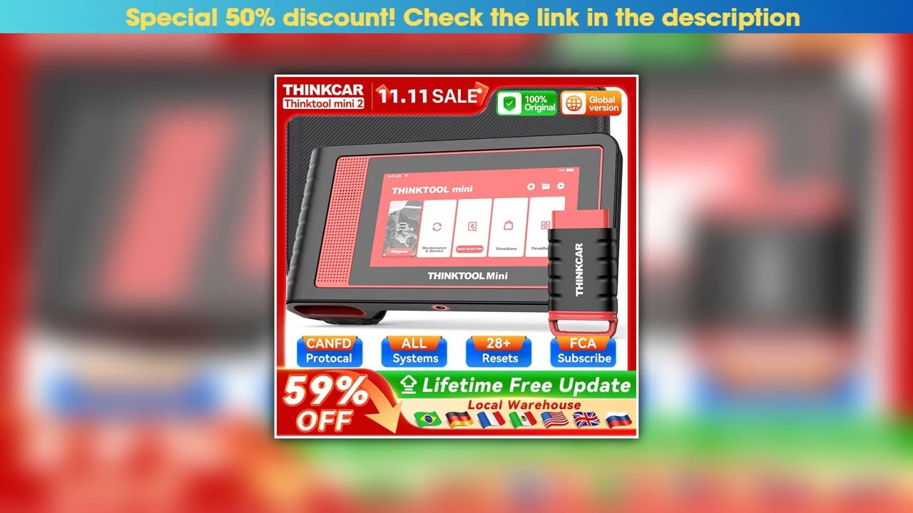 Must Buy THINKCAR THINKTOOL MINI 2 CANFD Auto Car  Diagnostic Tools Obd2 Scanner Bi-directional Sca