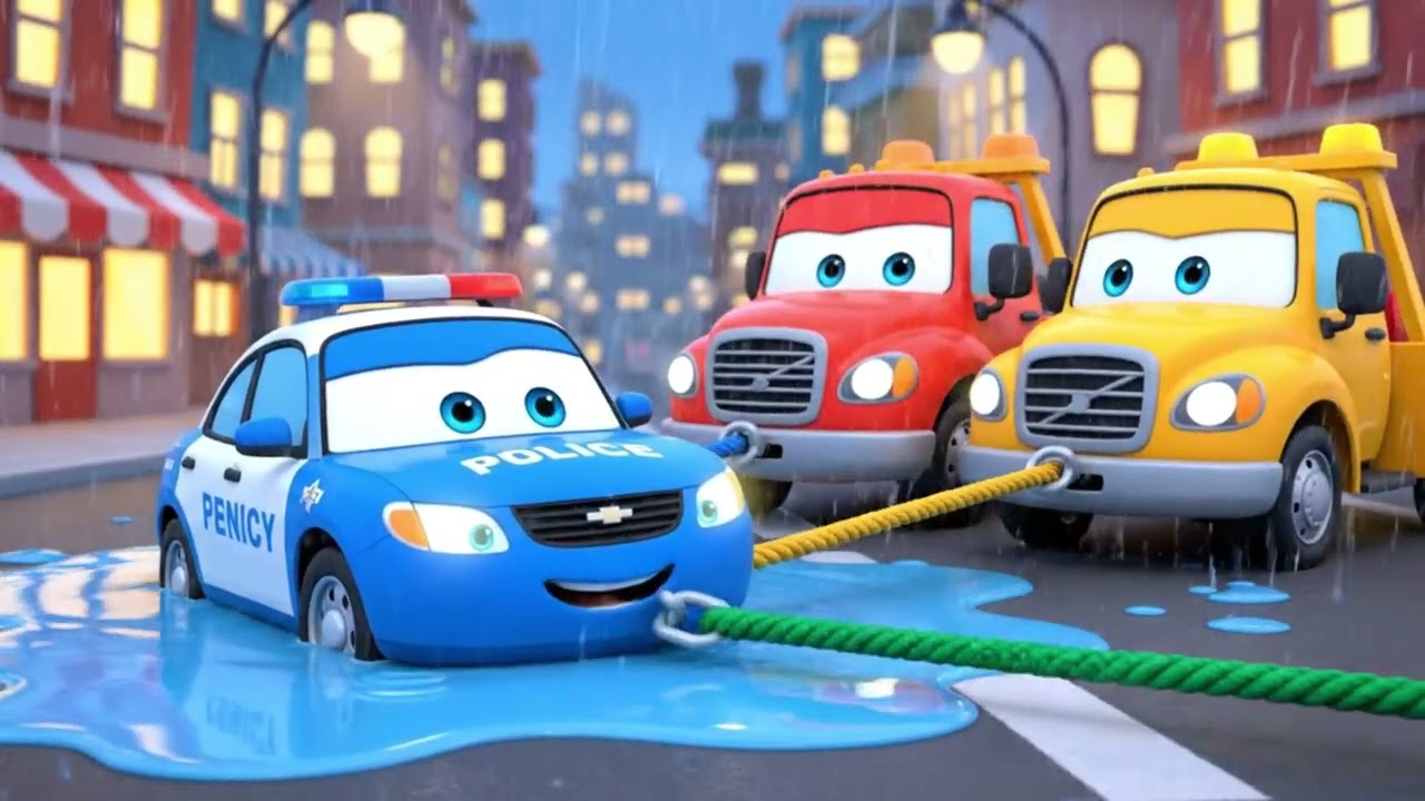 Police Cars Rescue Friends | Fun Cartoon Song for Kids | 3D Animation Video