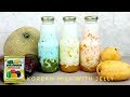 How to make Korean Milk | fresh fruits recipe | Jelly recipe (flavored milk)