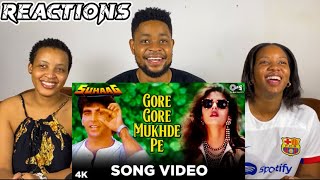 African Friends Reacts To Gore Gore Mukhde Pe Kala Kala Chasma | Akshay Kumar & Nagma | Suhaag Movie