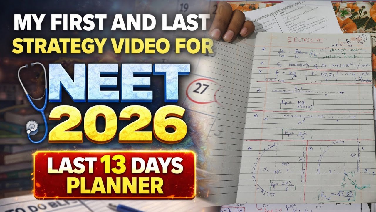 Last 13 DAYS PLANNER FOR NEET 2026 | REVISION PLAN | MY FIRST STRATEGY ...