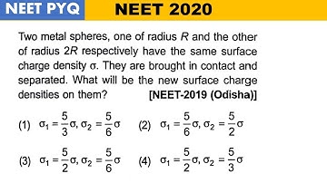 Two metal spheres, one of radius R and the other of radius 2R respectively have the same |NEET-2019