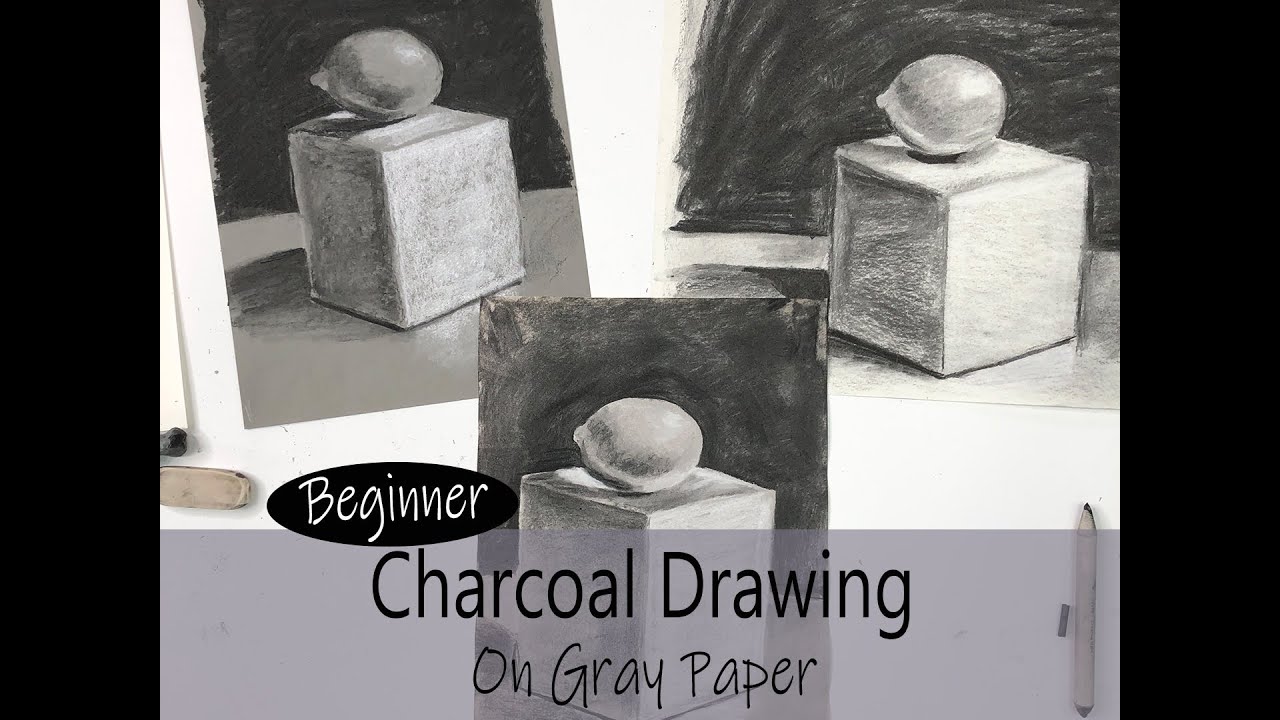 Charcoal Drawing Tutorial on Gray Paper 