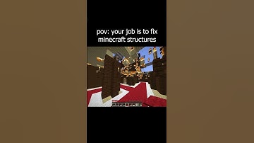 pov: your job is to fix minecraft structures