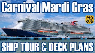 Carnival Mardi Gras Ship Tour  Full Narrated Video Tour With Deck Plans  July 2021  ParoDeeJay