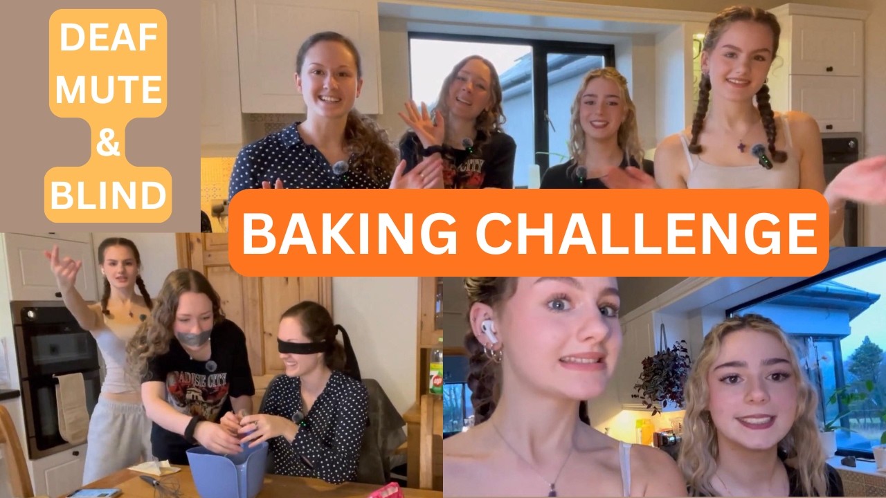 DEAF, MUTE & BLIND baking challenge! (with our friend) *very chaotic*