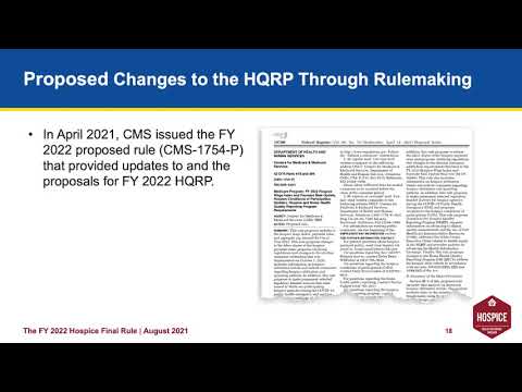 The FY 2022 Hospice Final Rule Webinar