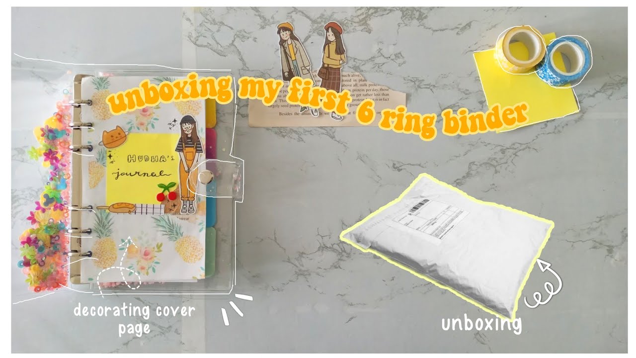 unboxing 6 ring binder + decorating cover page 