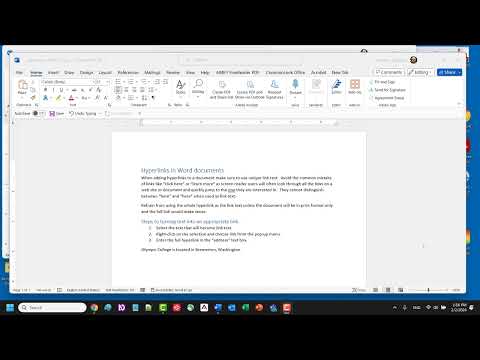 Hyperlinks in Microsoft
