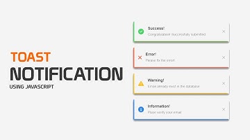 How To Make Toast Notification or Snack Bar For Website Using HTML CSS JavaScript