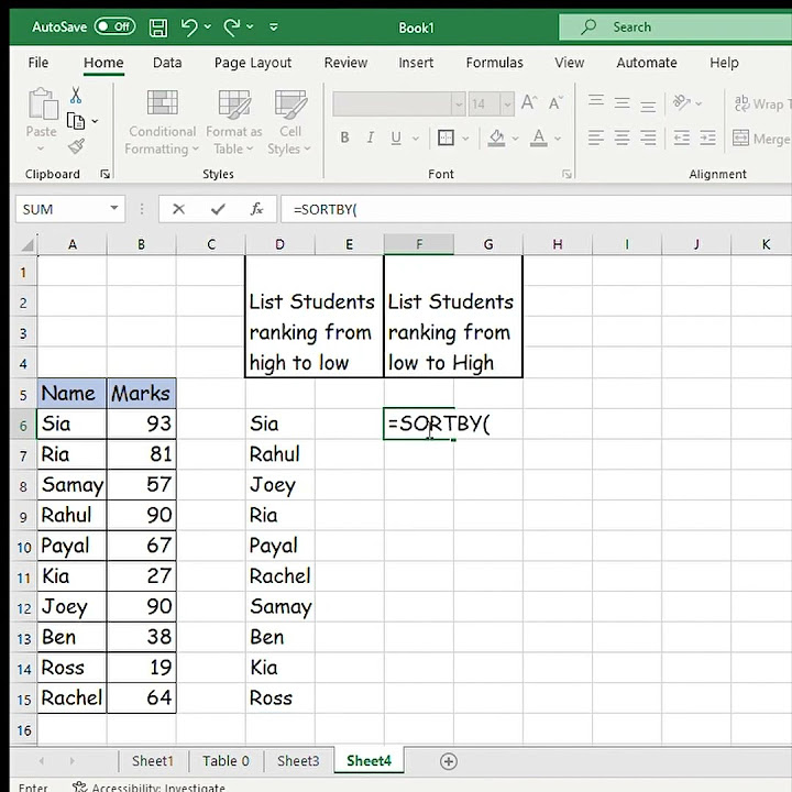 How to use sortby function in excel youtube