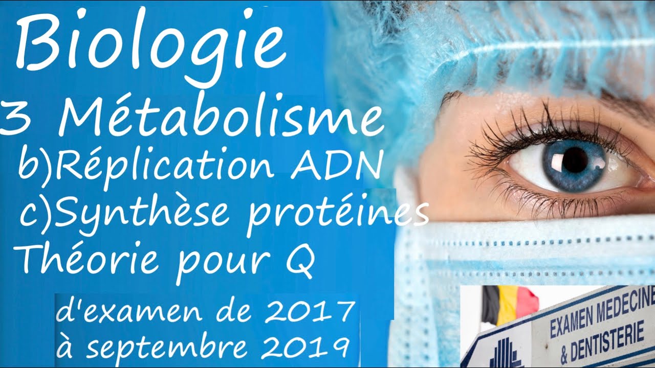 EXMD Biologie Théorie 3b Métabolisme Réplication ADN 3c Synthèse ...