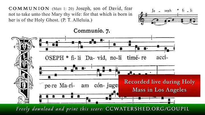 COMMUNION  Joseph Fili David Noli Timere  Saint Jo...