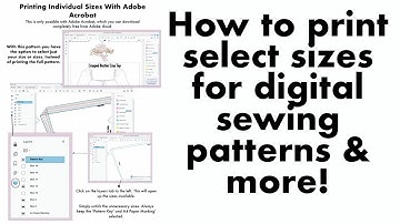 How to hide layers in a PDF document (digital Sewing Patterns) using Adobe Acrobat Reader DC.