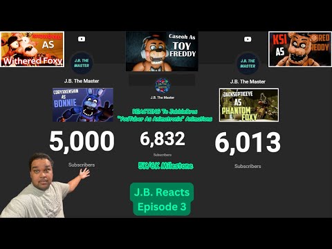 J.B. REACTS To "YouTuber As Animatronic" Animations || J.B. Reacts Ep. 3 (5K/6K Milestone)
