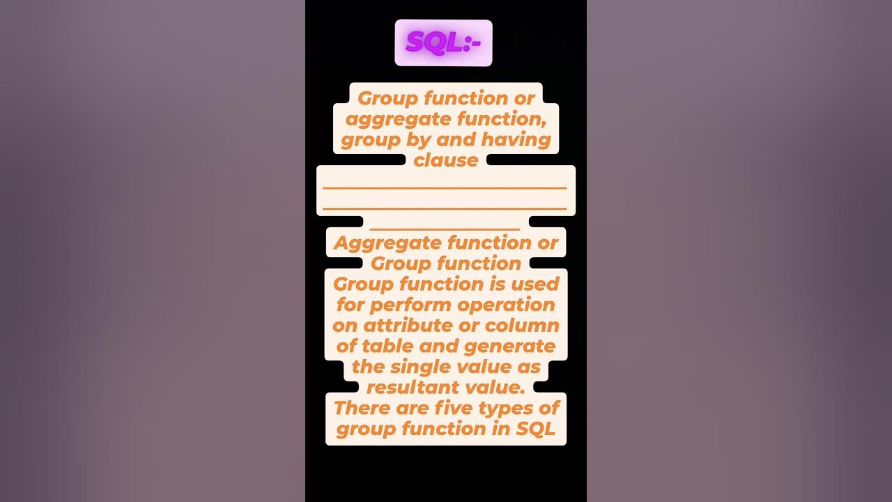 "SQL Group Functions: MASTER Aggregate Functions with GROUP BY and HAVING!"