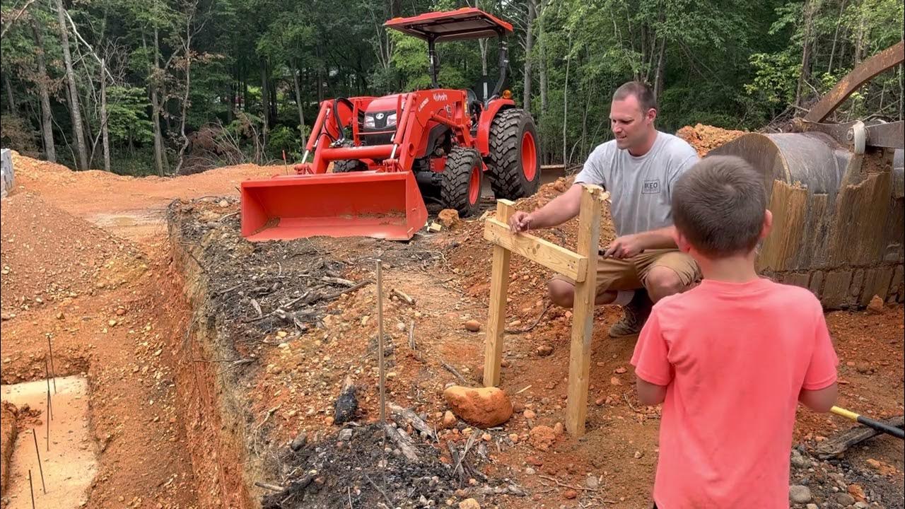 Ep 16 setting batter boards for foundation walls YouTube