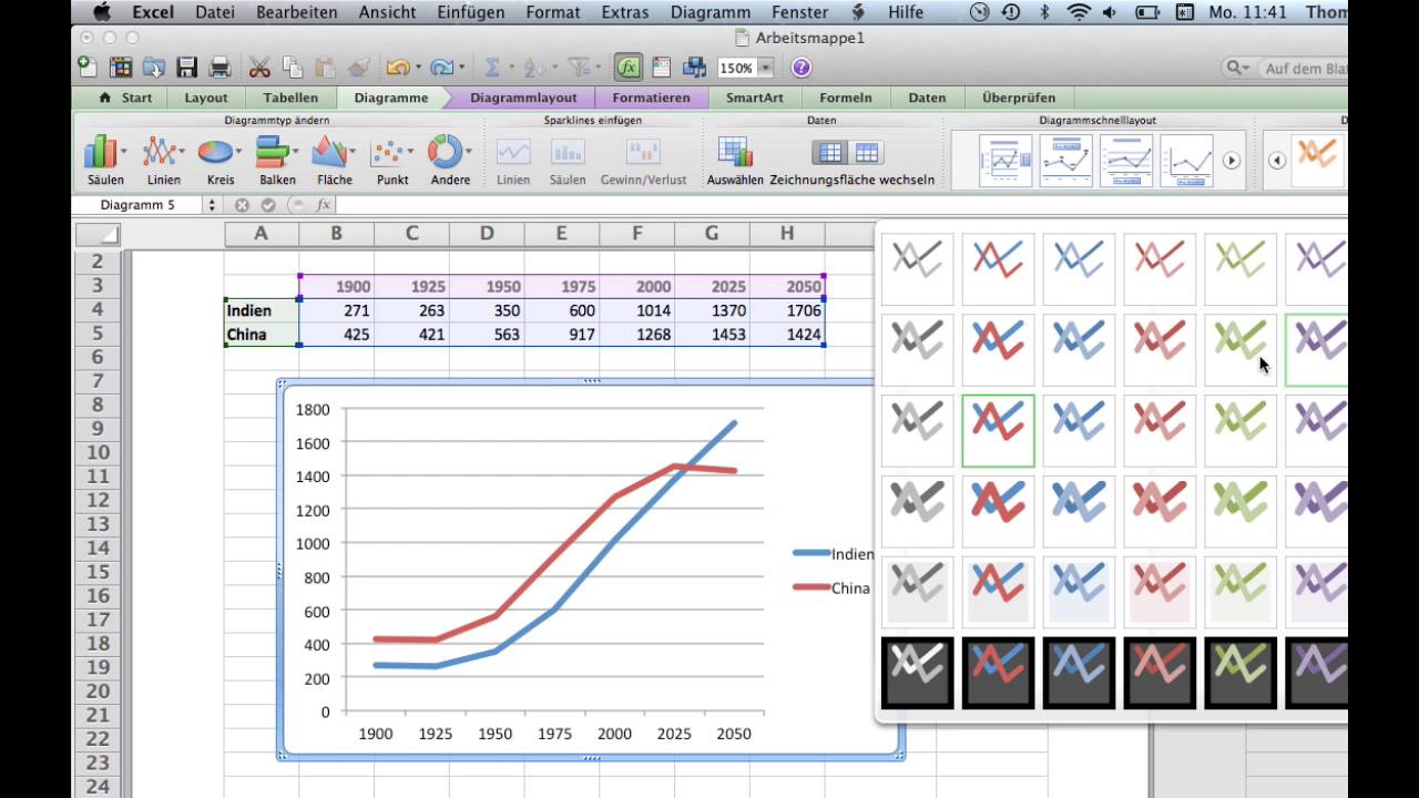 Kurs Microsoft Excel 11 Mac 32 Tabellenkalkulation Diagramm Erstellen Youtube