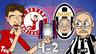 BAYERN MUNICH vs JUVENTUS 4-2 (UEFA Champions League 2016 Cartoon Parody Goals Highlights)