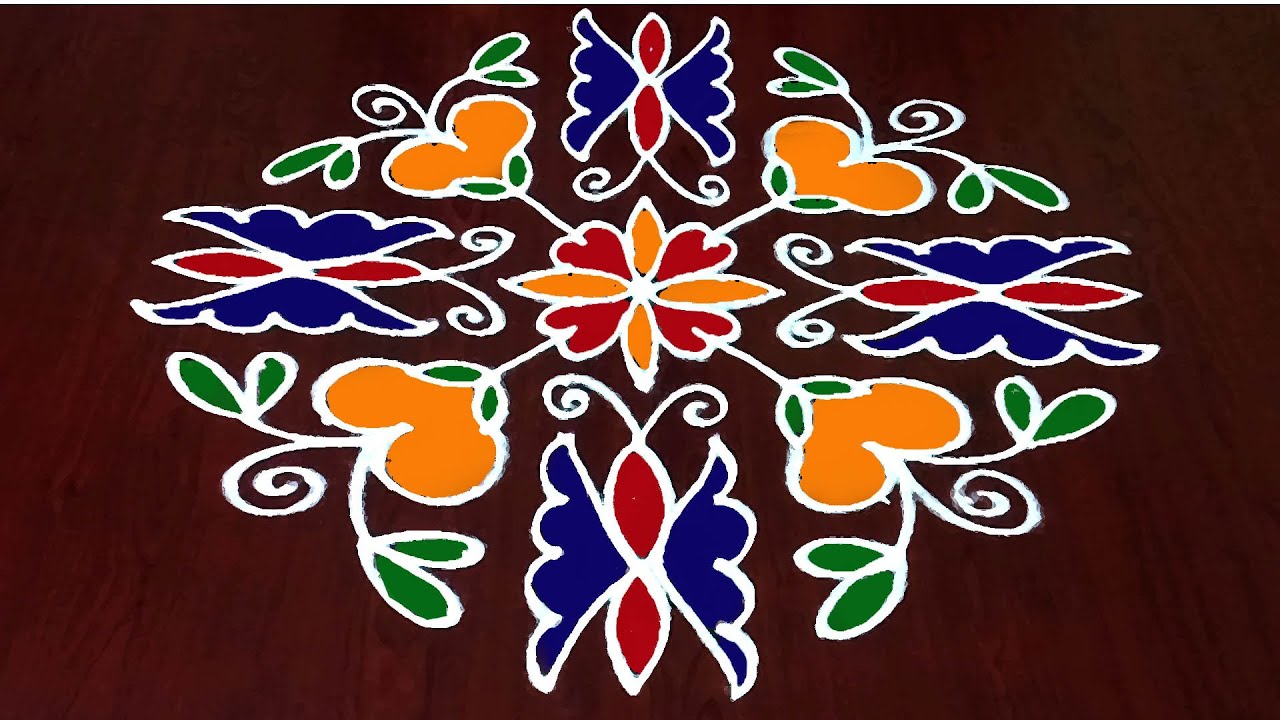 Dot Rangoli 15x3x3 Butterfly Rangoli Latest Cute Muggulu Easy