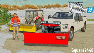 Snow Plowing With A 1/2 Ton Truck!? (F150) | Farming Simulator 22 screenshot 5