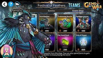 Gems of War Festival of Feathers Holiday Event Teams for the Week of August 14, 2023