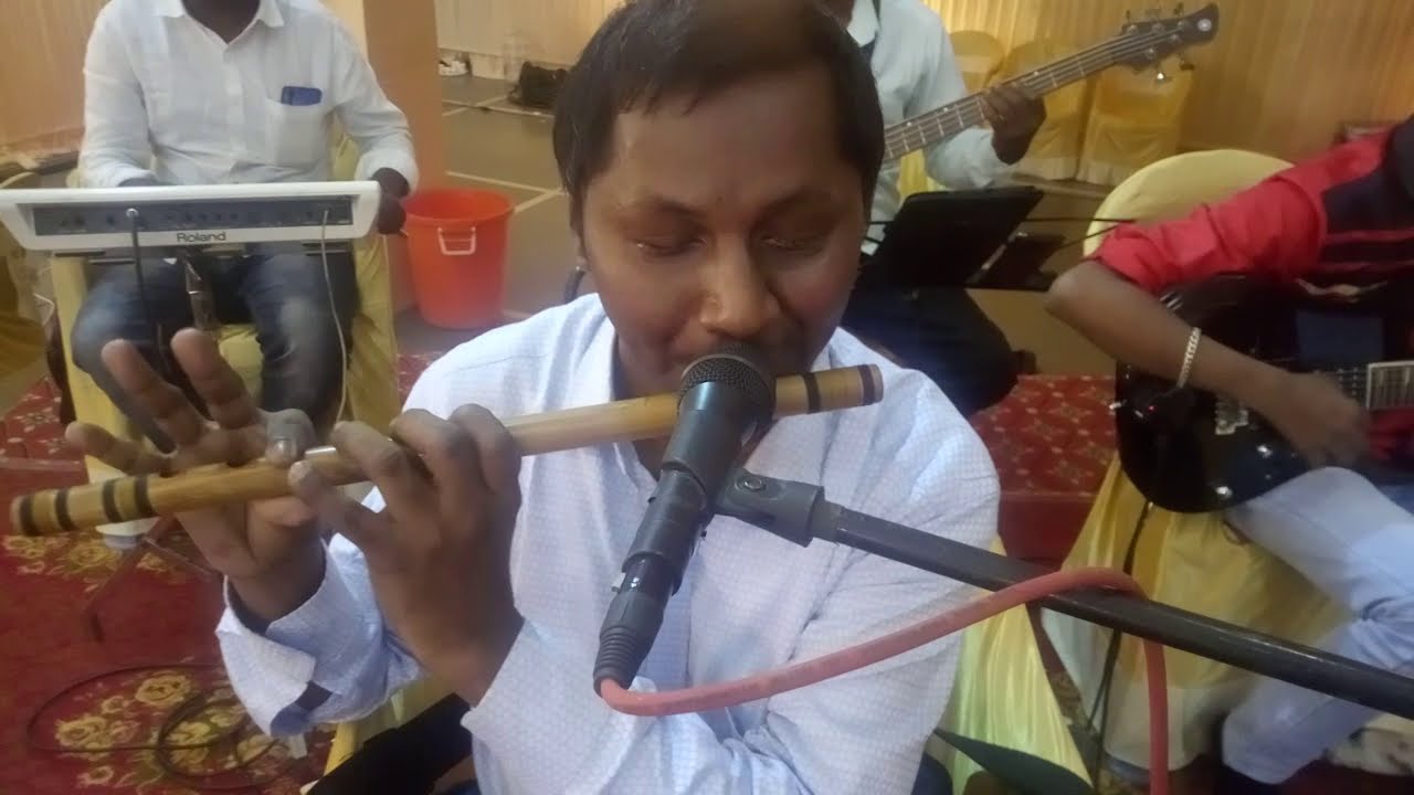 Senbagame senbagame flute II Mr perumal Flute Playling youtube video  Studio jit events 