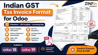 Indian GST Tax Invoice Format for Odoo v18,19 | Professional Invoice Layout | Community & Enterprise