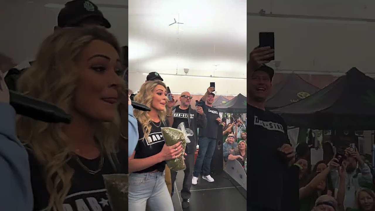 throwing a pound of weed into the audience.