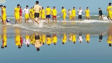 Phan Văn Đức và SLNAFC tập luyện tại bãi biển xinh đẹp||cửa lò 1 ngày đẹp trời cùng  các ngôi sao