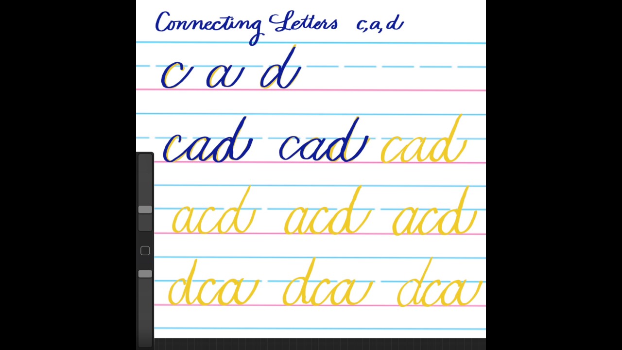 Cursive-Connecting c, a, and d - YouTube