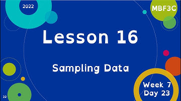 MBF3C Wahsa Lesson 16 – Sampling Data