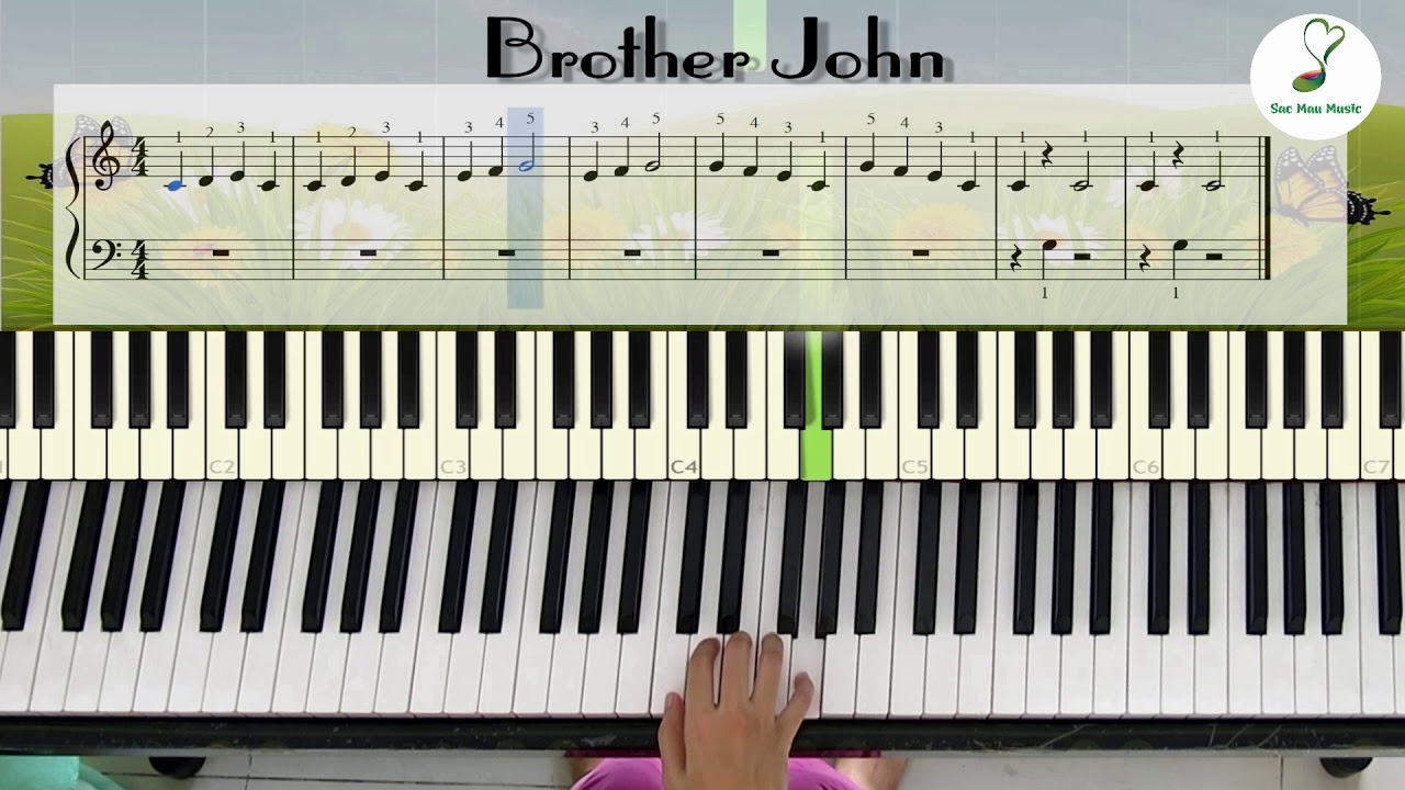 Brother John easy piano (06) Bài 6 Sách piano cơ bản tập 1 YouTube