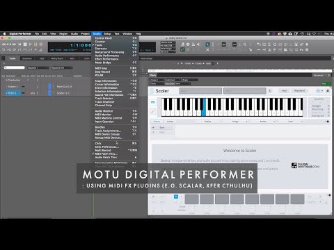 MOTU Digital Performer : Using Midi FX Plugins (e.g. Scalar, Xfer Cthulhu)