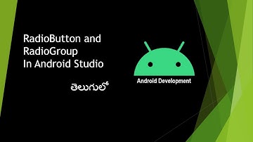 RadioButton and RadioGroup in Android Studio in Telugu