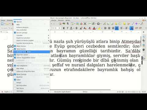 Diyanet Libre Office Writer - Otomatik Tireleme