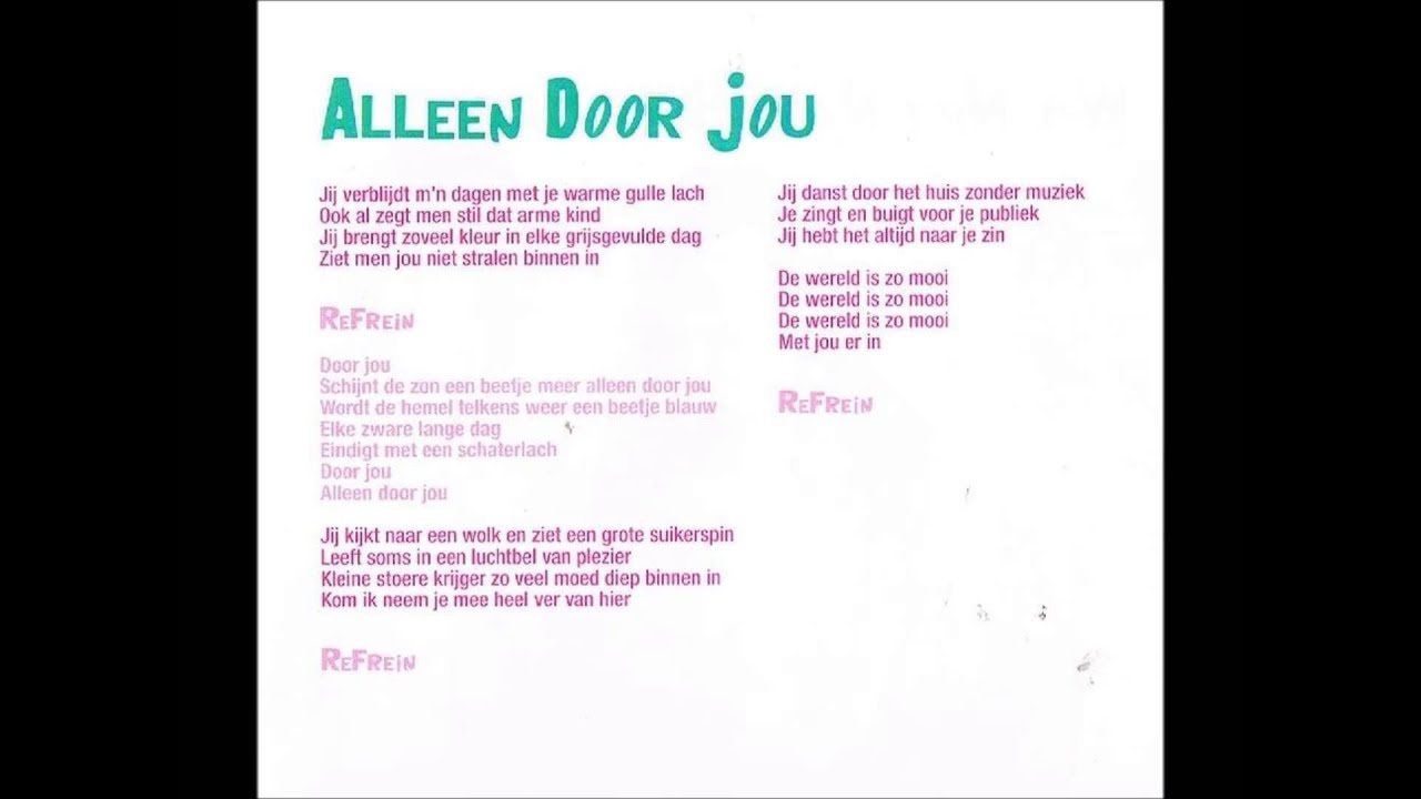 K3 - Alleen Door Jou (Karaoke met songtekst) - YouTube
