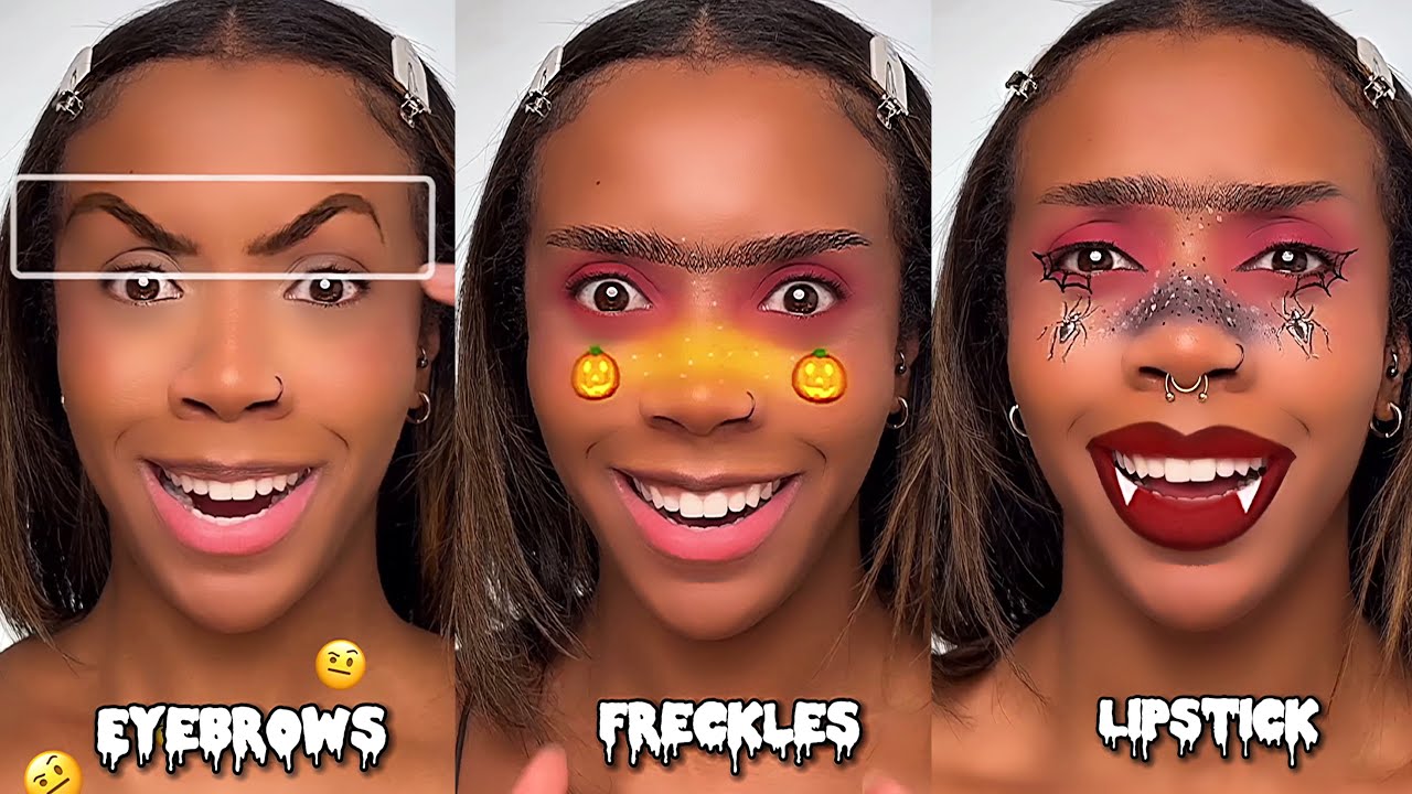 CUTE or FAIL? Tiktok Filters Pick My Halloween Makeup Tutorial YouTube(03)