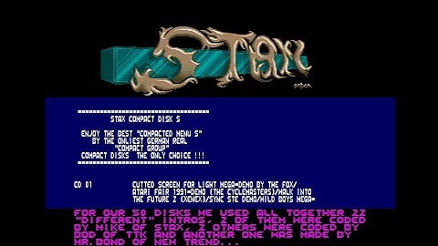 Stax CD 50 Info Programm by STAX - Atari ST Intro