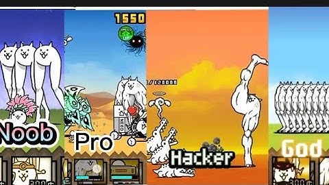 Battle cats|Noob vs pro vs hacker vs god muscle cat