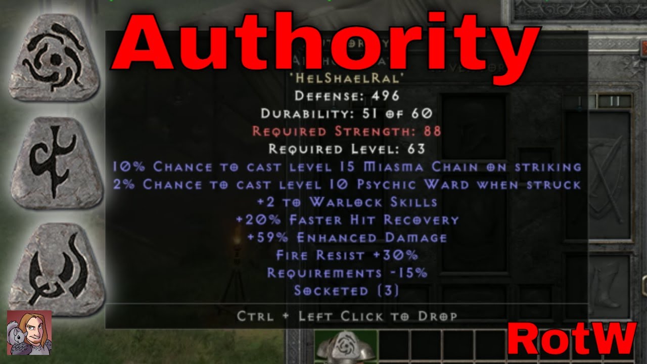 D2R RotW Runewords - Authority (Hel Shael Ral)
