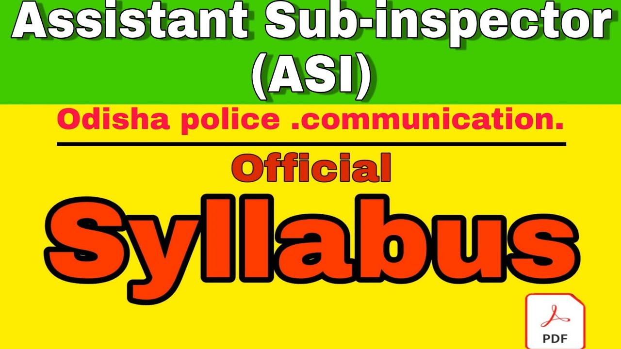 Odisha police communication ASI  exam syllabus ||  Asistant sub inspector Communication syllabus