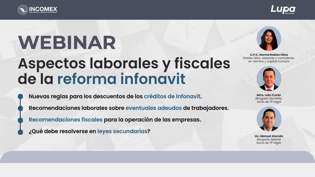 Aspectos laborales y fiscales de la reforma Infonavit - YouTube