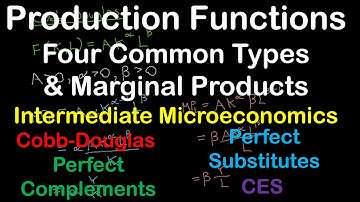 Common Types of Production Functions & Marginal Products | Intermediate Microeconomics