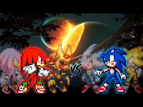 Knuckles(All Form)(new) VS Sonic(All Form) in Jump Force Mugen